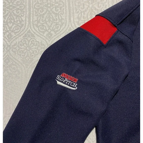 SPN Slo Pitch National Championship Pullover Jersey Navy Red Mens XL 1/4 Zip‎ - Picture 3 of 12